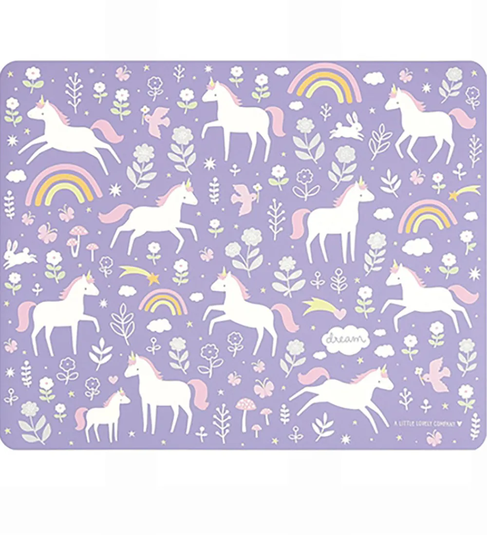 Dækkeservietter-A Little Lovely Company Dækkeserviet - Vinyl - Unicorn Dreams