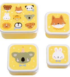 A Little Lovely Company Madkasser*Madkassesæt - 4 stk - Animal Friends