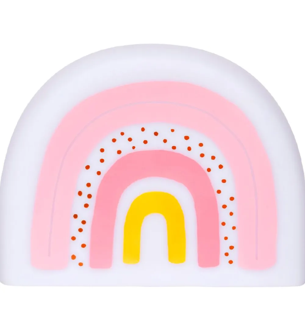 A Little Lovely Company Natlamper|Fritstående Lamper*Natlampe - 21 cm - Rainbow - Hvid/Rosa