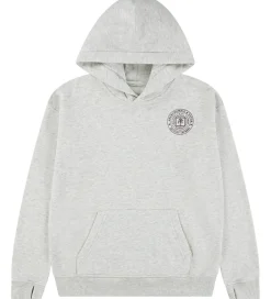 Hættetrøjer-Abercrombie & Fitch Hættetrøje - Lysegråmeleret m. Print