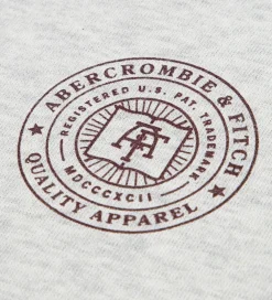 Hættetrøjer-Abercrombie & Fitch Hættetrøje - Lysegråmeleret m. Print