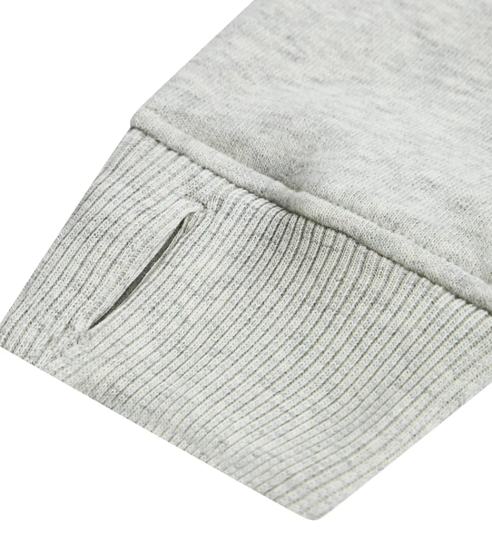 Hættetrøjer-Abercrombie & Fitch Hættetrøje - Lysegråmeleret m. Print