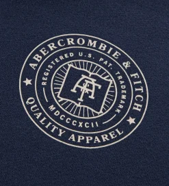 Abercrombie & Fitch Hættetrøjer*Hættetrøje - Navy Blazer m. Print