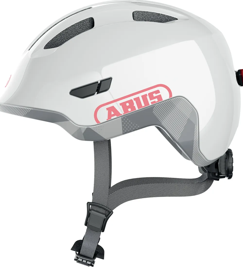 Børnesikkerhed|Cykelhjelme-Abus Cykelhjelm - Smiley 3.0 Ace Led - Shiny White