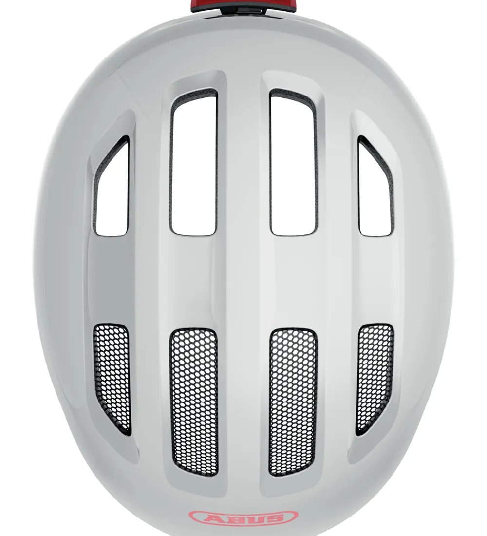Børnesikkerhed|Cykelhjelme-Abus Cykelhjelm - Smiley 3.0 Ace Led - Shiny White
