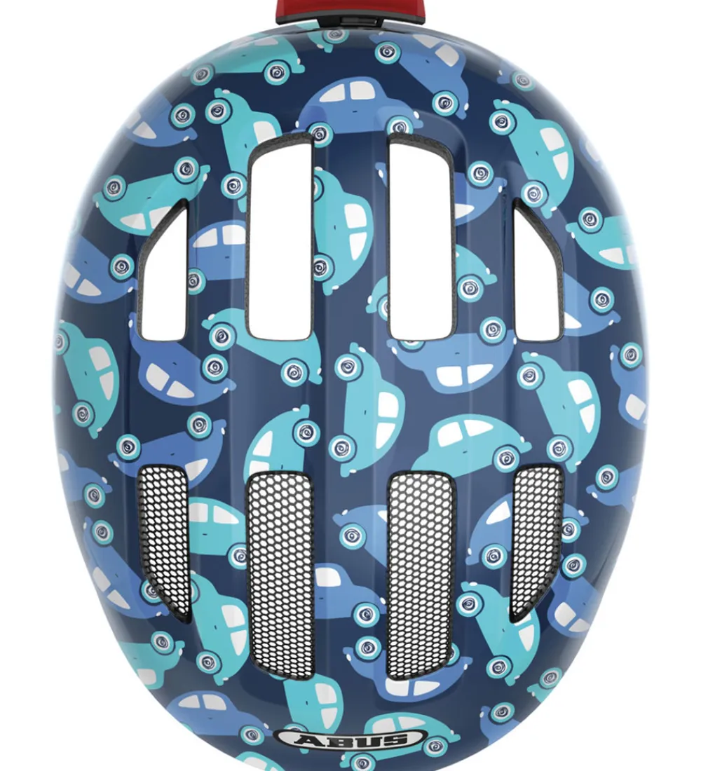 Abus Børnesikkerhed|Cykelhjelme*Cykelhjelm - Smiley 3.0 Led - Blue Car