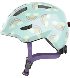 Abus Børnesikkerhed|Cykelhjelme*Cykelhjelm - Smiley 3.0 Led - Blue Rainbow