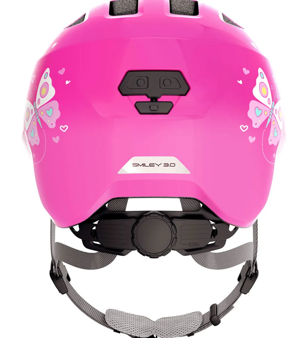 Børnesikkerhed|Cykelhjelme-Abus Cykelhjelm - Smiley 3.0 - Pink Butterfly