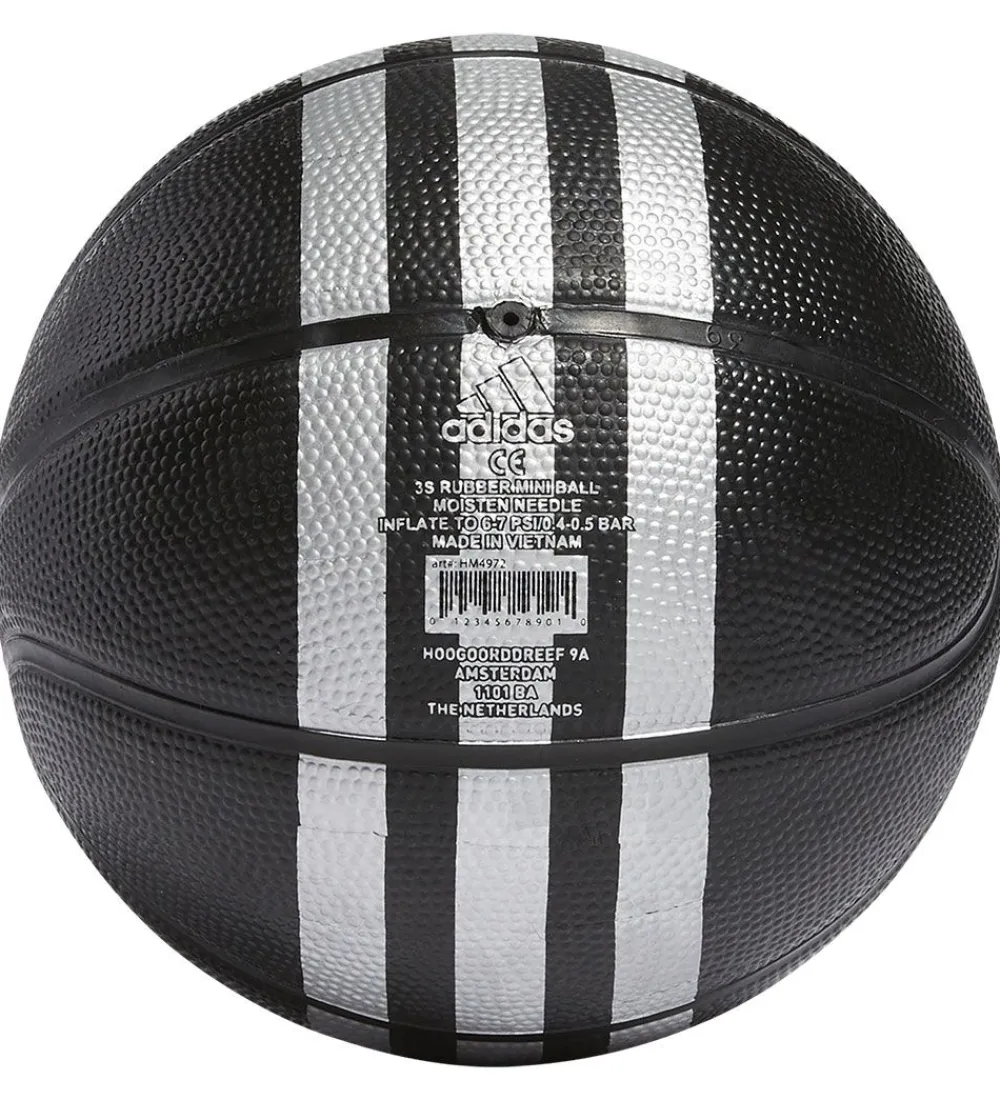 adidas Performance Bolde*Basketbold - Str. 3 - Mini - Sort/Sølv
