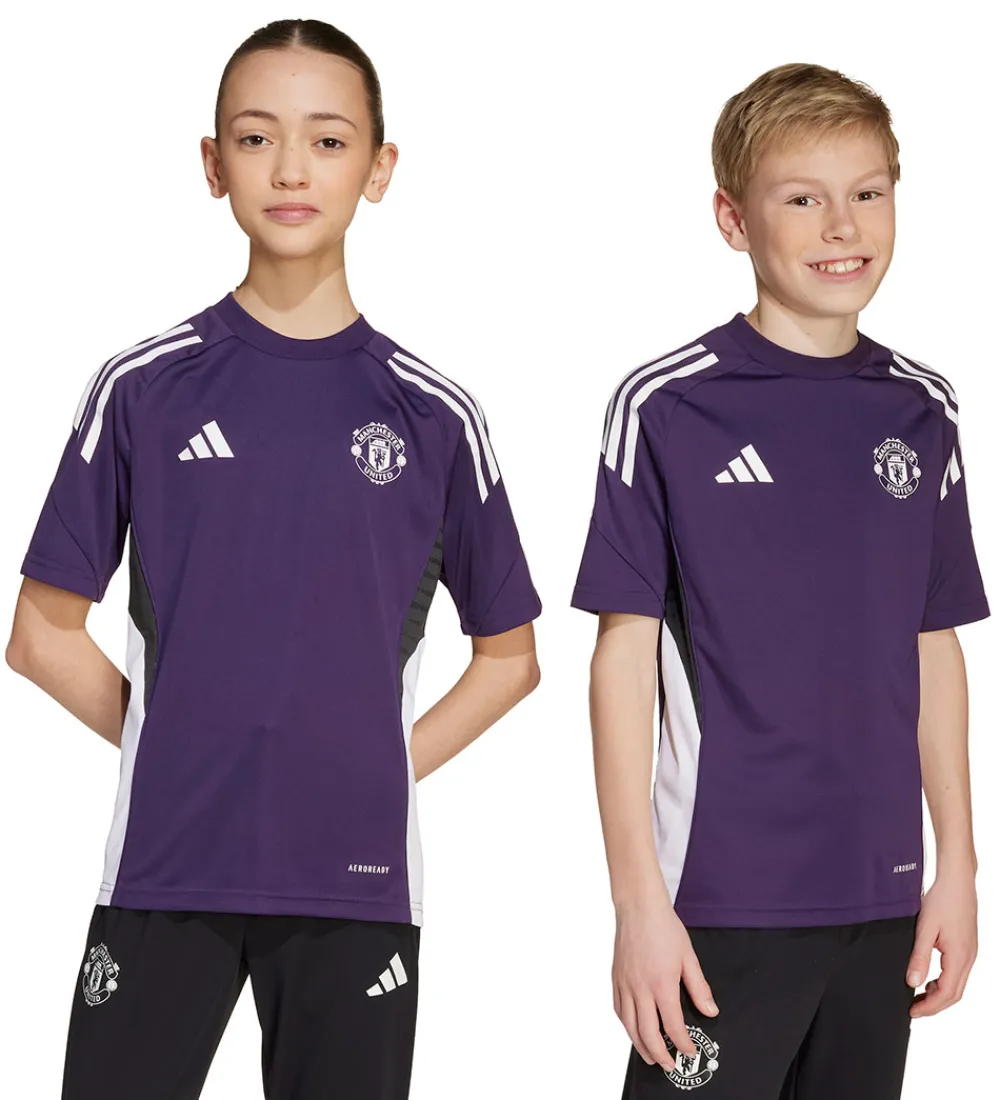Fodboldtrøjer|Fodbold-adidas Performance Fodboldtrøje - MUFC TR JSY Y - Aurplu/Hvid/So
