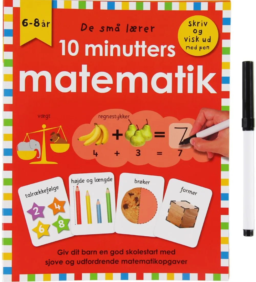 Læringsbøger-Alvilda Aktivitetsbog - Skriv og Visk ud - 10 Minutters Mat - Da