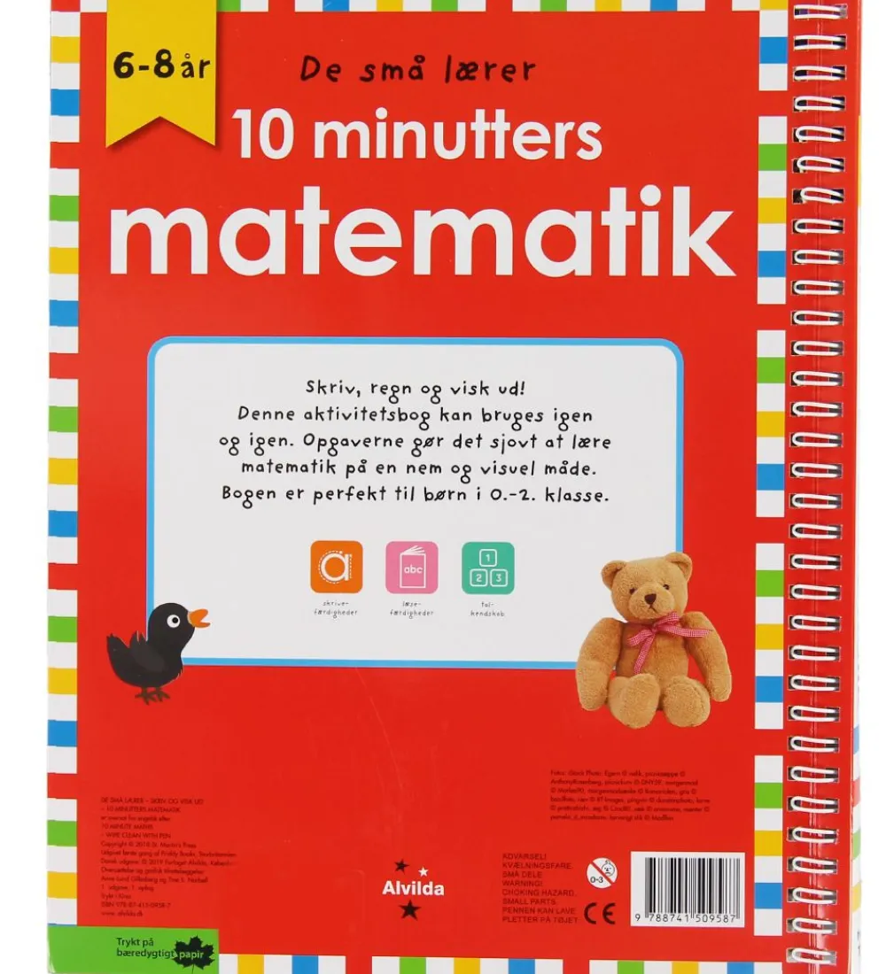 Læringsbøger-Alvilda Aktivitetsbog - Skriv og Visk ud - 10 Minutters Mat - Da