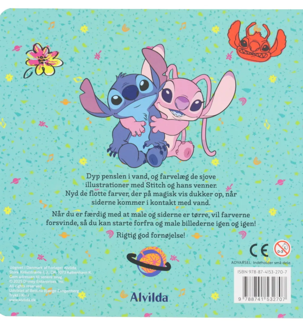 Malebog|Kreativ Leg-Alvilda Malebog - Mal Med Vand - Disney Stitch - DA