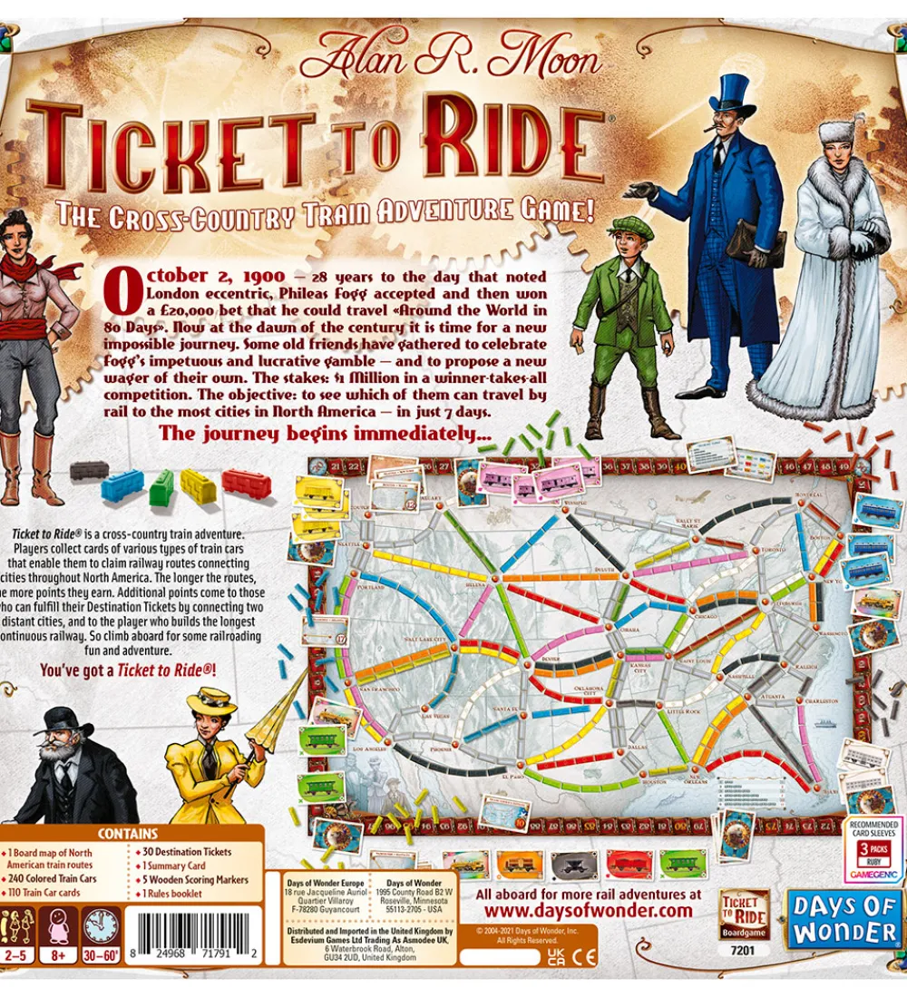 Spil-Asmodee - Ticket To Ride Brætspil - USA - Nordic