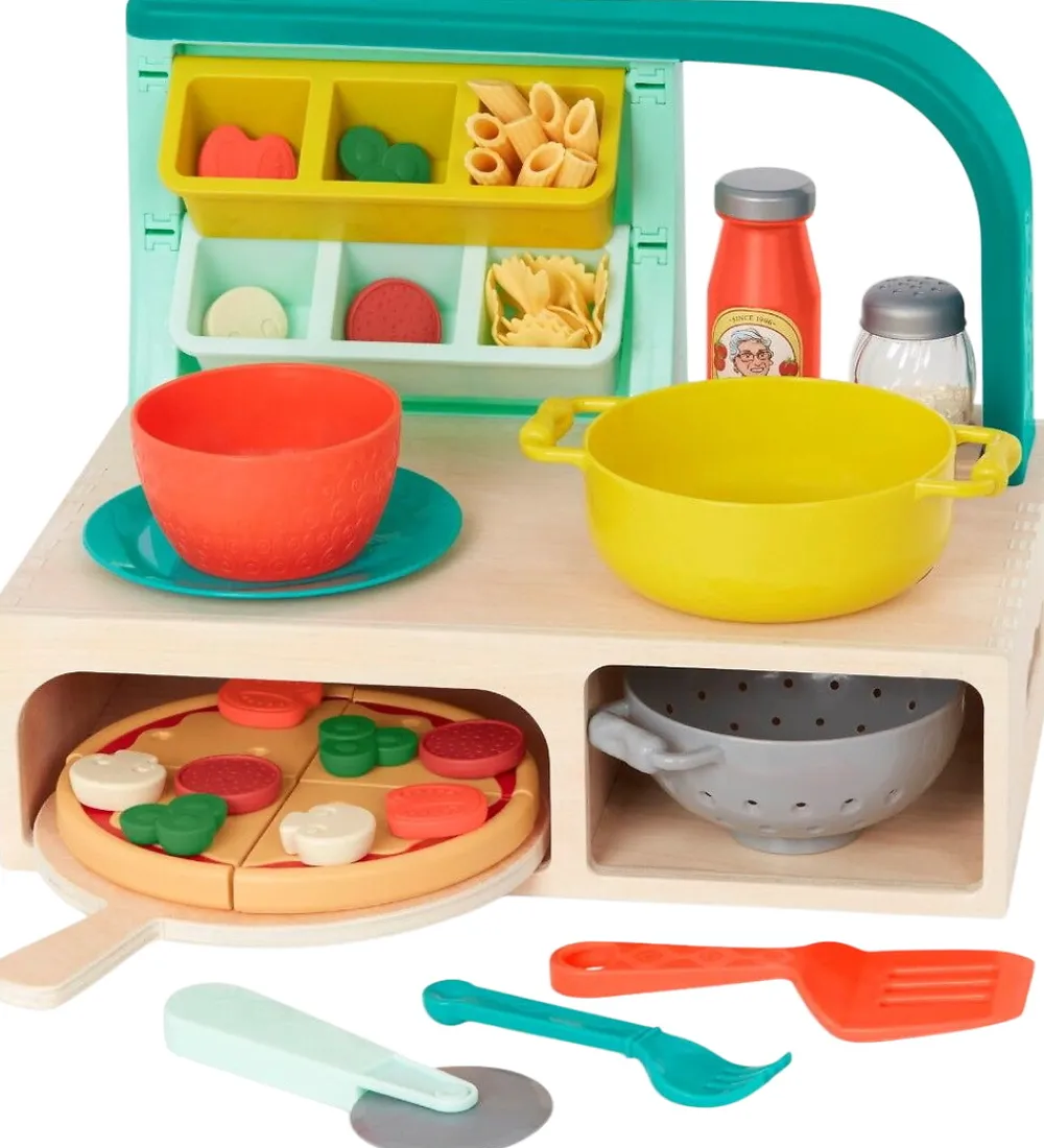 Rolleleg|Legekøkken Og Legemøbel-B. toys Legekøkken - 45 Dele - Pizza & Pasta