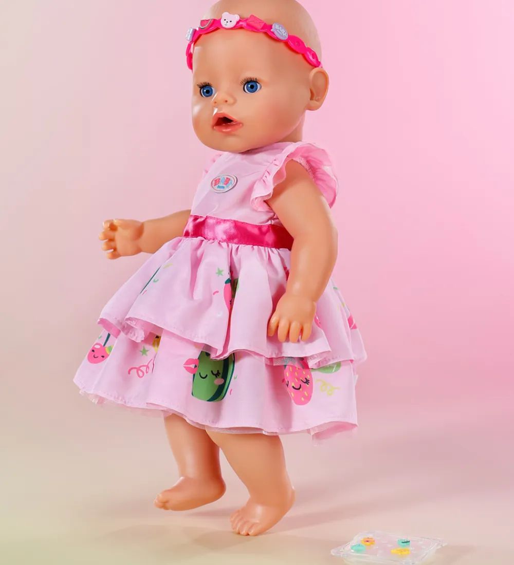BABY born Dukker Og Tilbehør*Dukketøj - Kjole m. Applikationer - 43 cm