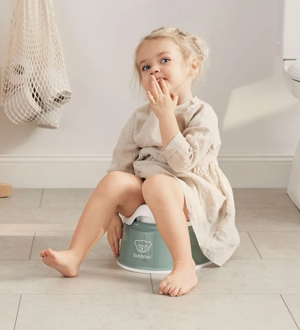 BabyBjörn Potter Og Toilethjælp*Potte - Grågrøn/Hvid