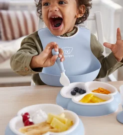 Spisesæt|Hagesmække-BabyBjörn Spisesæt - 8 Dele - Pastelblå