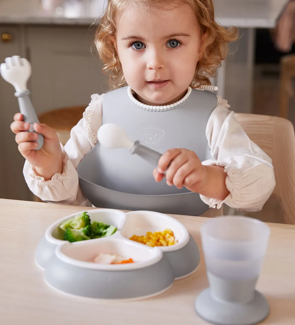BabyBjörn Spisesæt|Hagesmække*Spisesæt - 8 Dele - Grå