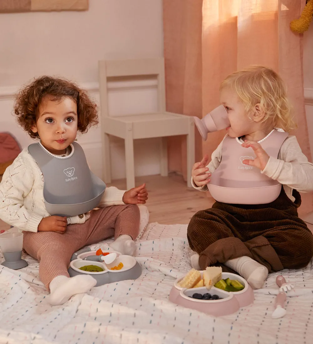 BabyBjörn Spisesæt|Hagesmække*Spisesæt - 8 Dele - Grå