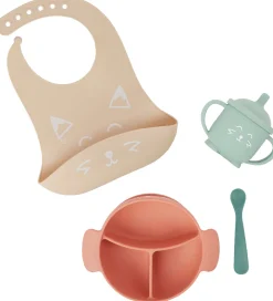 Babymoov Spisesæt*Spisesæt - 4 Dele - Learn'isy - Rose m. Print