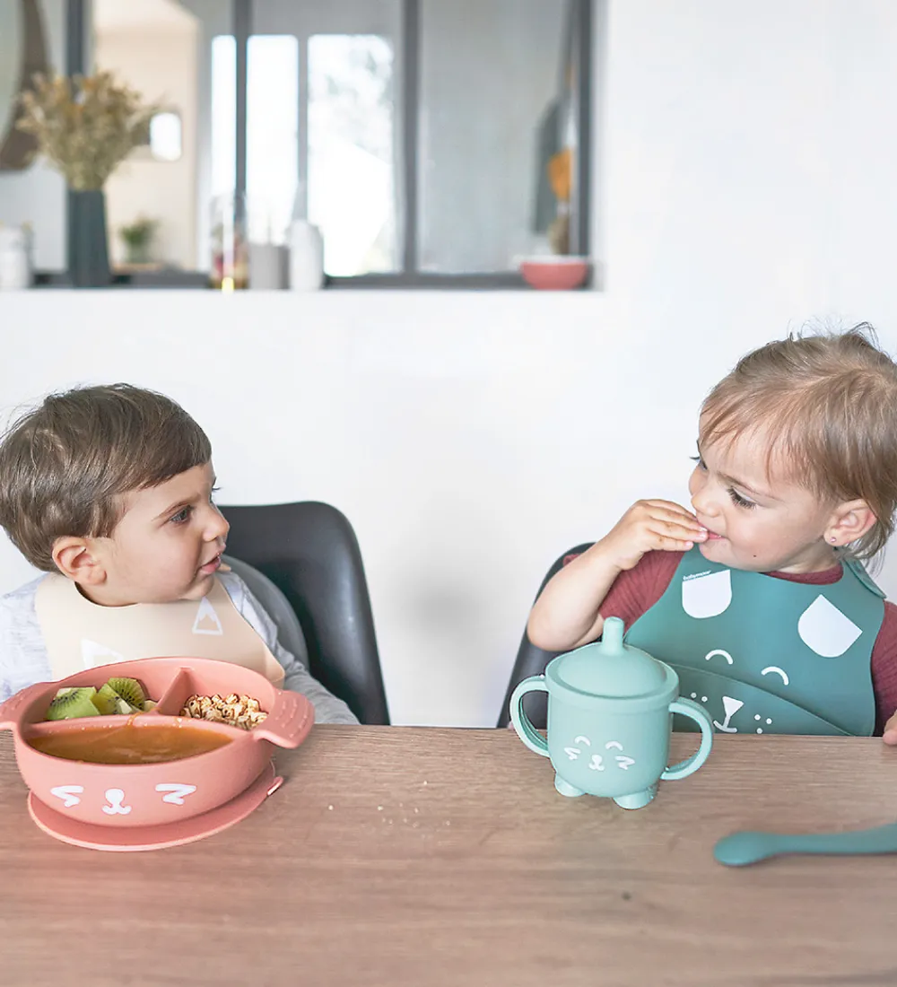 Babymoov Spisesæt*Spisesæt - 4 Dele - Learn'isy - Rose m. Print
