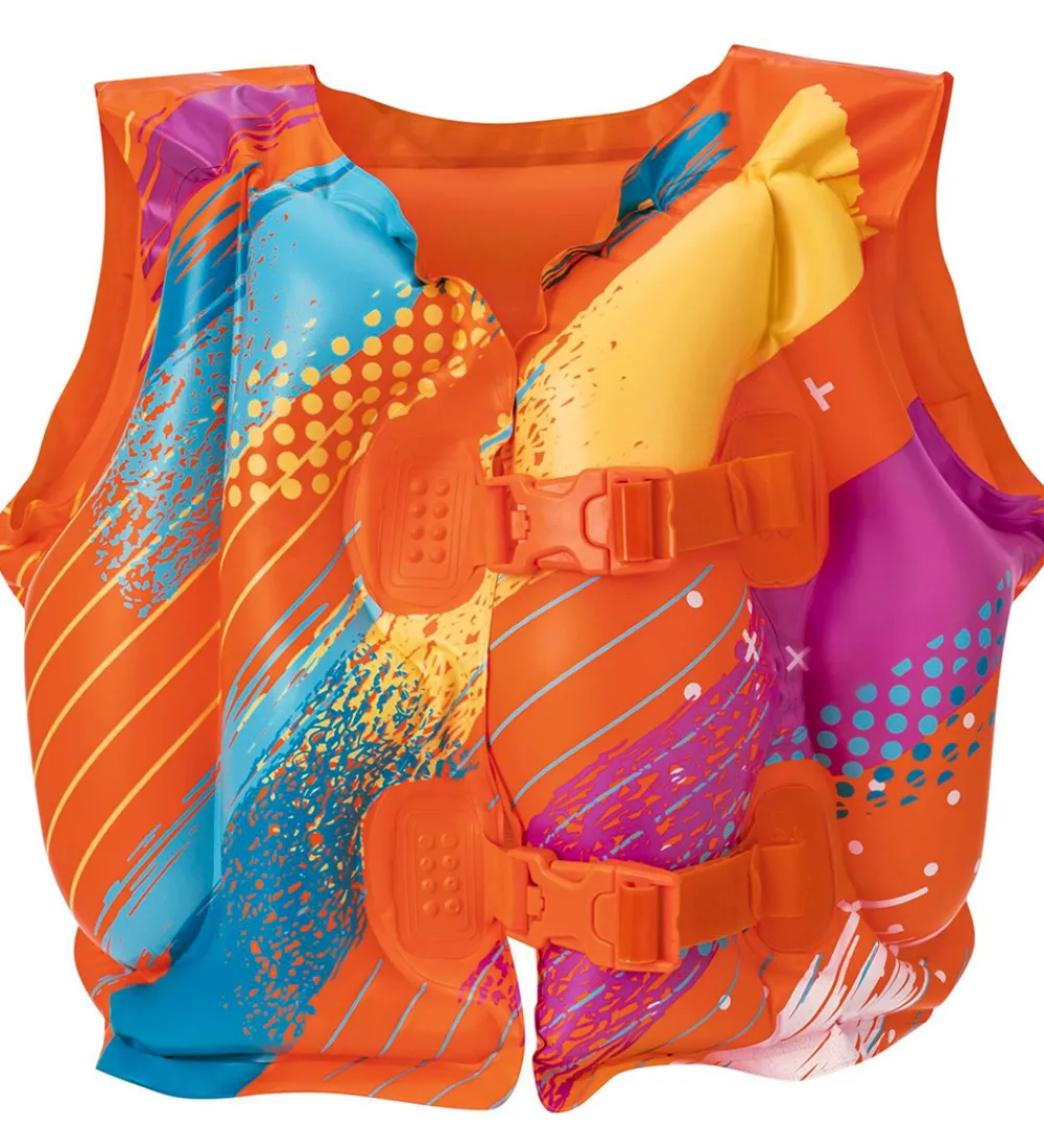 Svømmeveste-Bestway Svømmevest - 19-30 kg - Colorify - Orange m. Striber