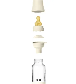 BIBS Sutteflasker|Amning*Boheme Sutteflaske - 120 ml - Glas/Naturgummi - Ivory