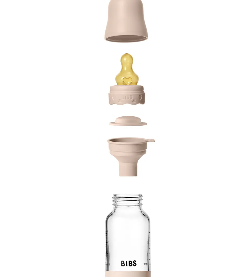 Sutteflasker|Amning-BIBS Boheme Sutteflaske - 120 ml - Glas/Naturgummi - Blush