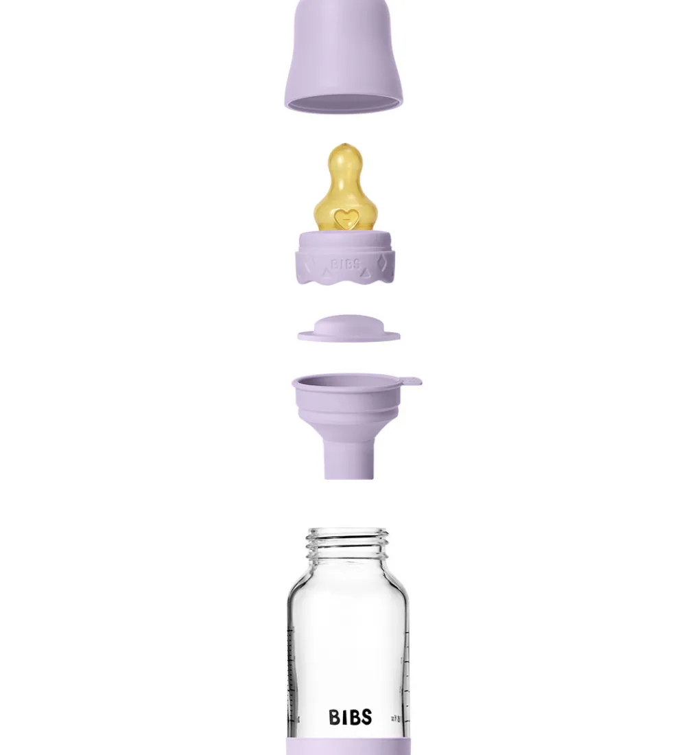 Sutteflasker|Amning-BIBS Boheme Sutteflaske - 120 ml - Glas/Naturgummi - Violet Sky