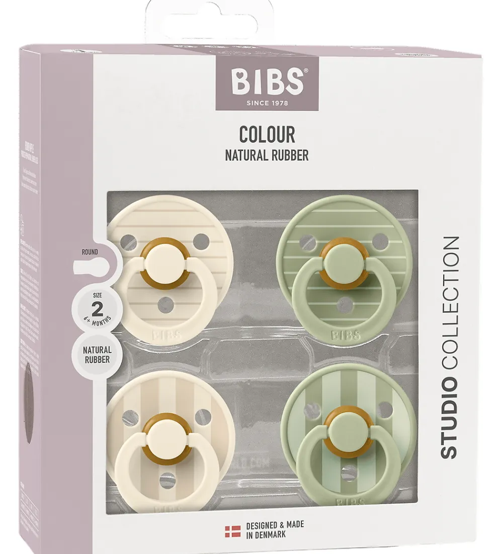 Sutter-BIBS Colour Sutter - 4-pak - Str. 2 - Ivory/Vanilla/Sage