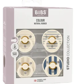 BIBS Sutter*Colour Sutter - 4-pak - Str. 1 - Ivory/Vanilla/Steel Blue
