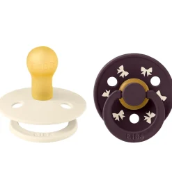 BIBS Sutter*Colour Sutter - Str. 1 - 2-pak - Holiday Bow - Ivory/Plum
