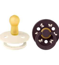 Sutter-BIBS Colour Sutter - Str. 2 - Rund - 2-pak - Bow - Ivory/Plum