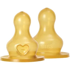 Sutteflasker|Amning-BIBS Flaskesut - 2-pak - Medium Flow - Naturgummi