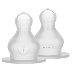 Sutteflasker|Amning-BIBS Flaskesut - 2-pak - Slow Flow - Silicone