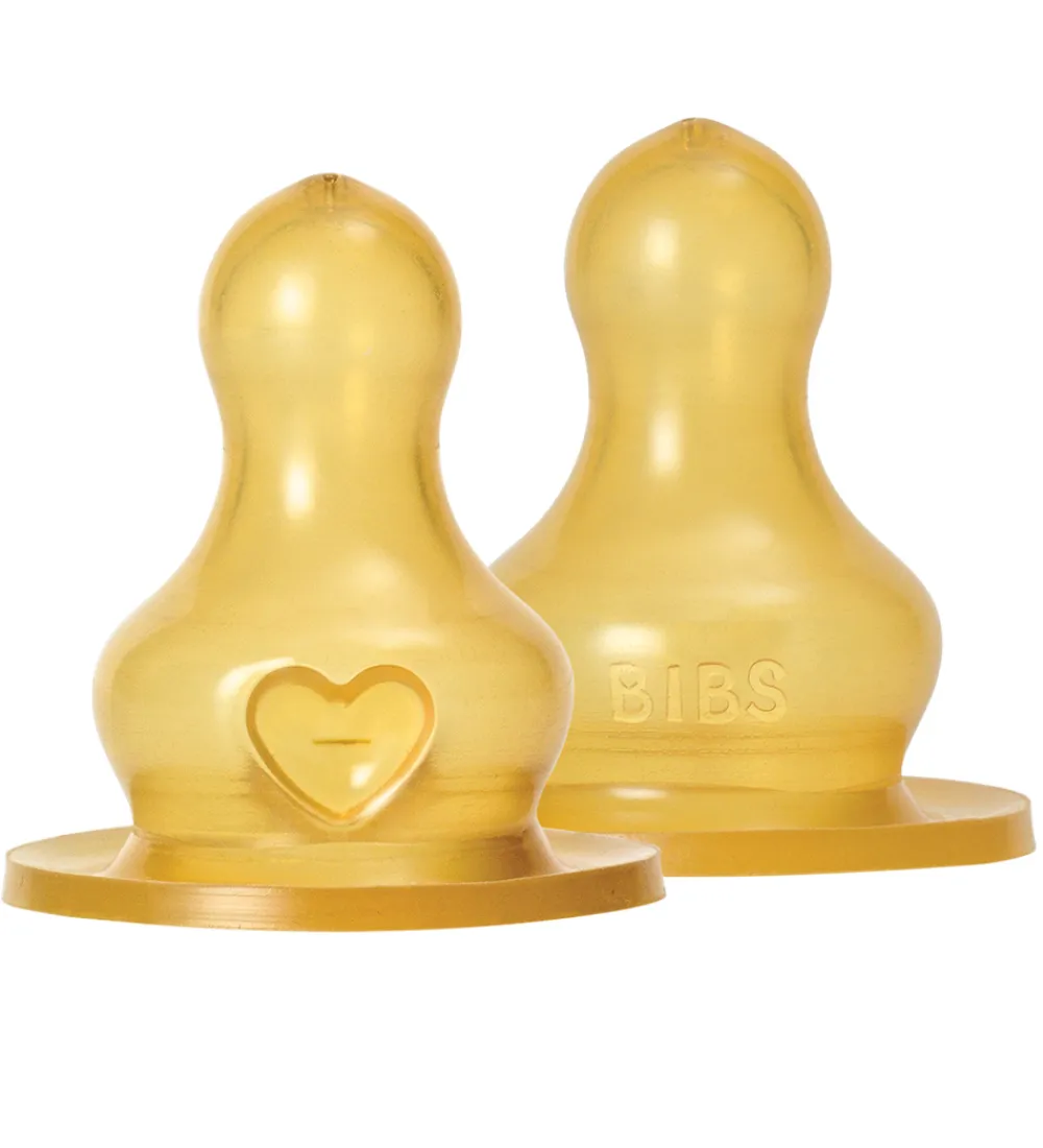 BIBS Sutteflasker|Amning*Flaskesut - 2-pak - Slow Flow - Naturgummi
