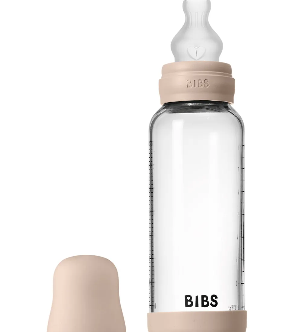 Sutteflasker|Amning-BIBS Sutteflaske - 240 ml - Glas/Silikone - Blush