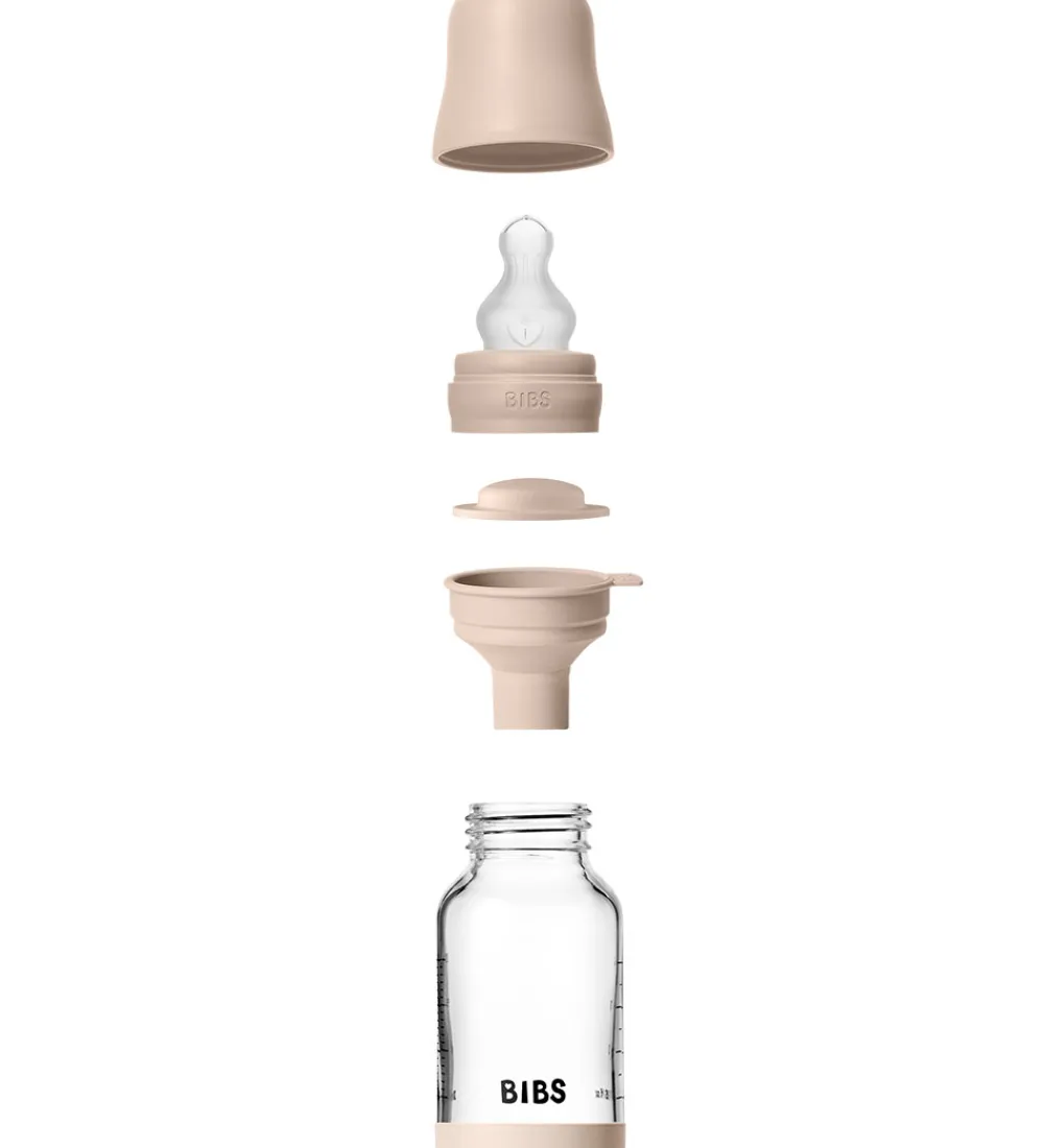 BIBS Sutteflasker|Amning*Sutteflaske - 120 ml - Glas/Silikone - Blush