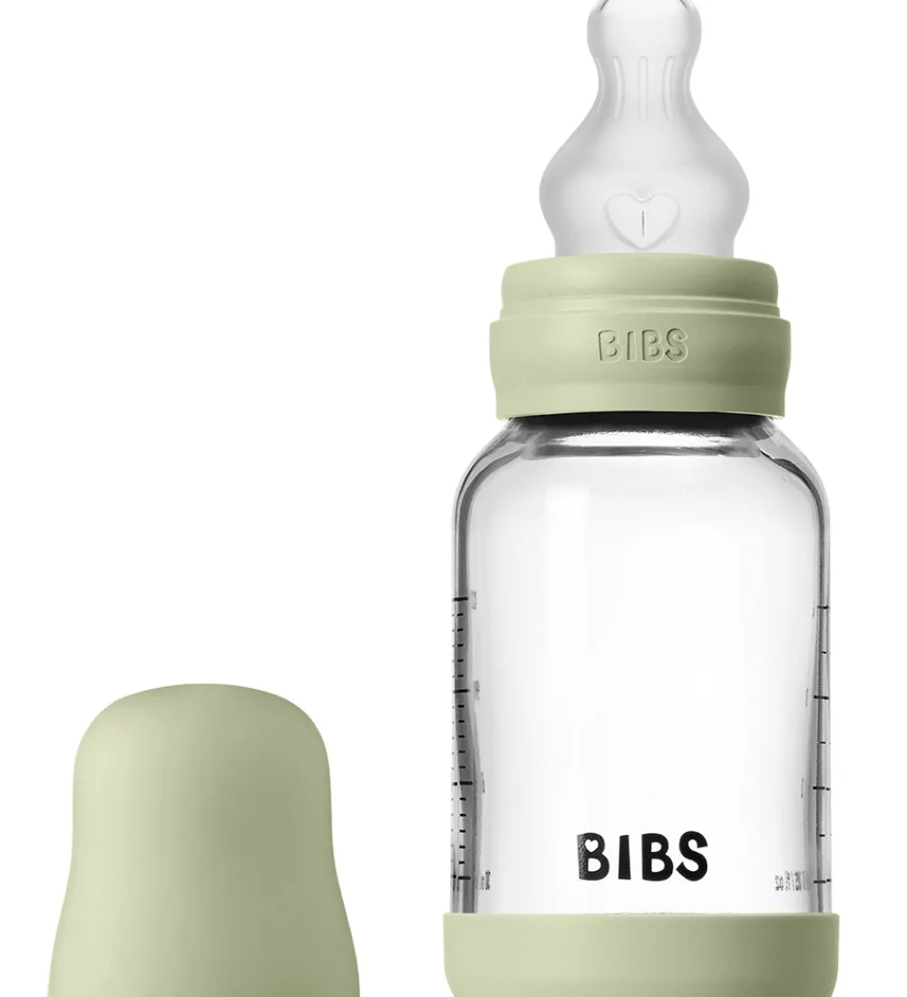 BIBS Sutteflasker|Amning*Sutteflaske - 120 ml - Glas/Silikone - Sage