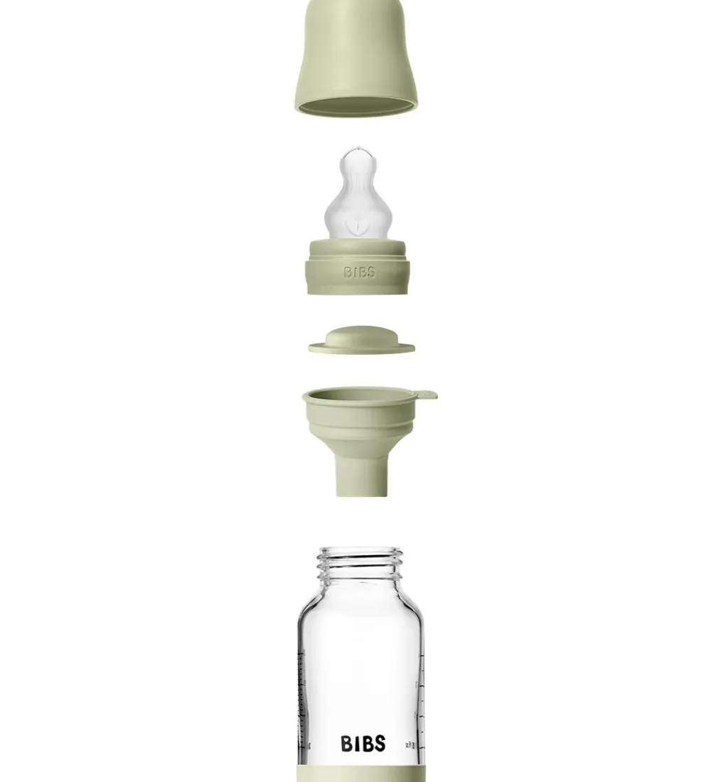 BIBS Sutteflasker|Amning*Sutteflaske - 120 ml - Glas/Silikone - Sage