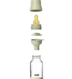 Sutter|Sutteflasker-BIBS Sutteflaske - 120 ml - Glas/Naturgummi - Sage