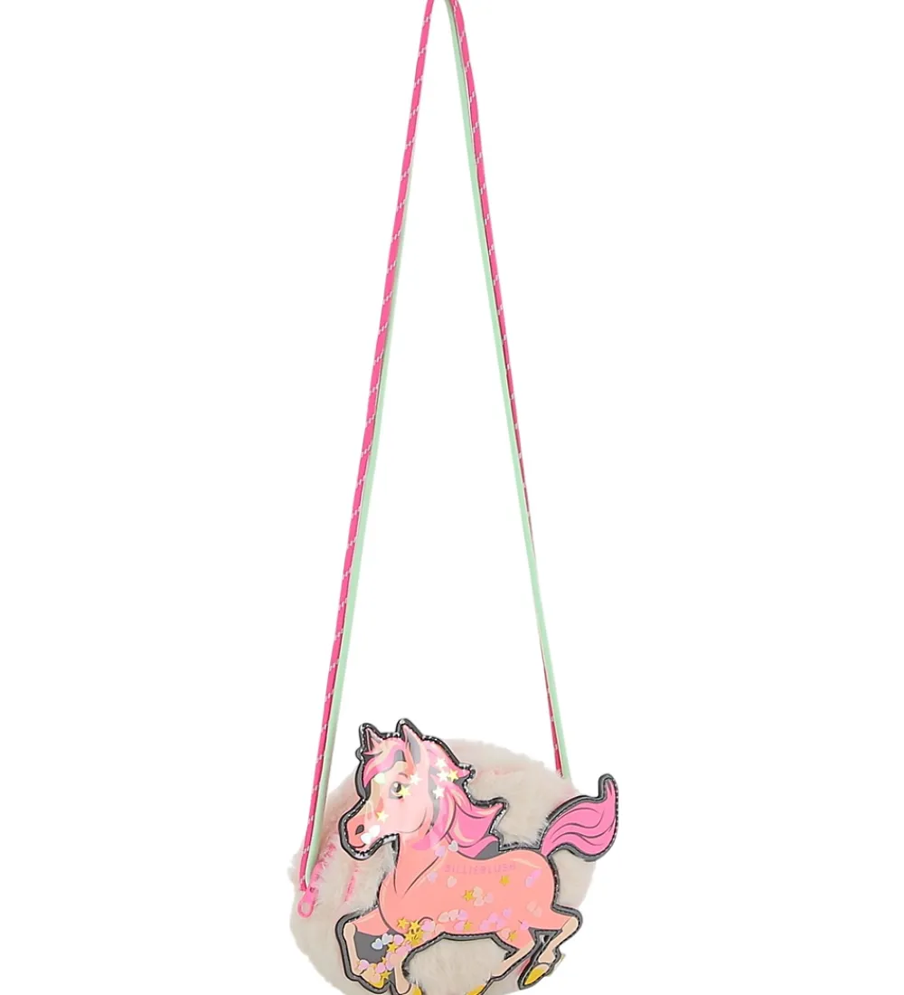 Skuldertasker-Billieblush Skuldertaske - Imiteret Pels - Ivory m. Hest