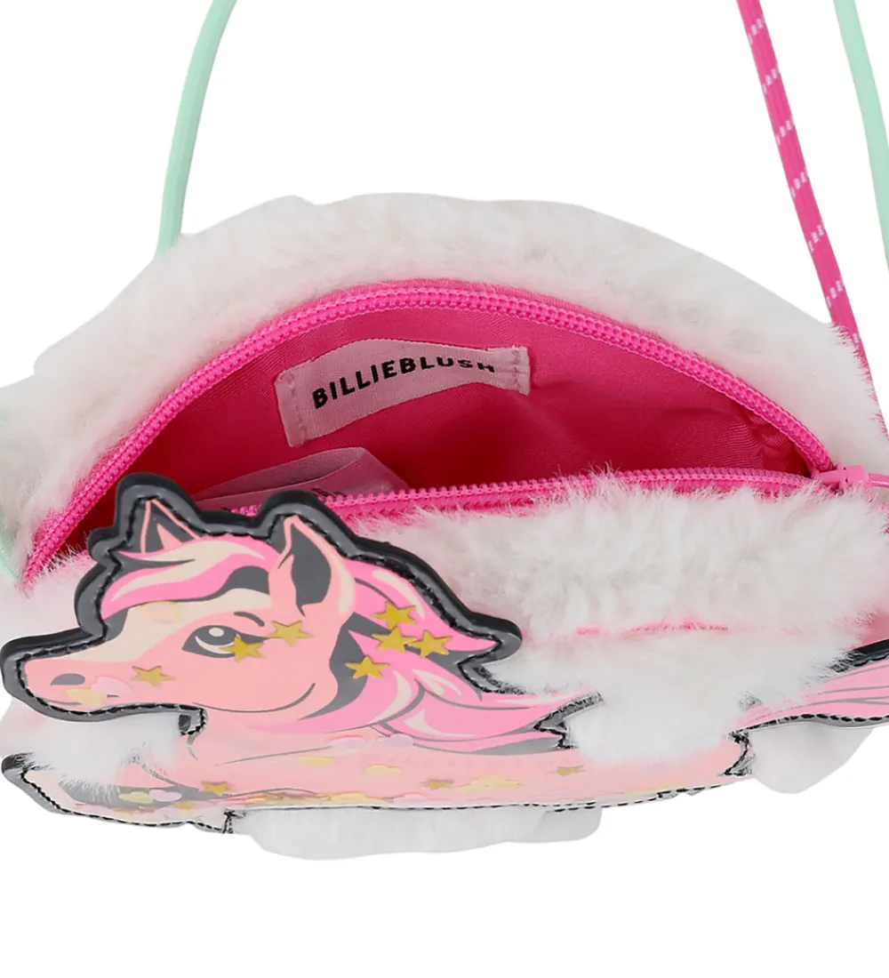 Skuldertasker-Billieblush Skuldertaske - Imiteret Pels - Ivory m. Hest