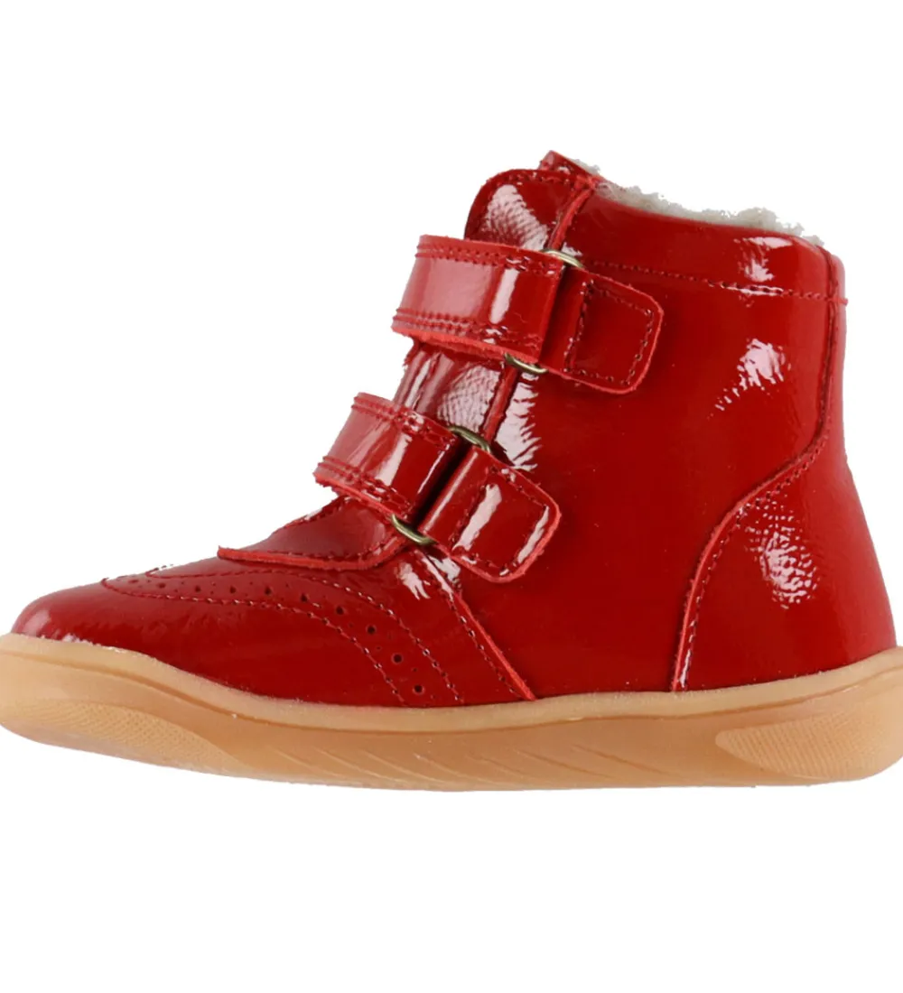 Vinterstøvler-Bisgaard Vinterstøvler - Barefoot - Philine - Tex - Red Patent