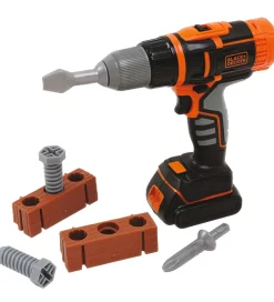Legeværktøj-Black & Decker Legetøj - Skruemaskine m. 2 Bits + Tilbehør
