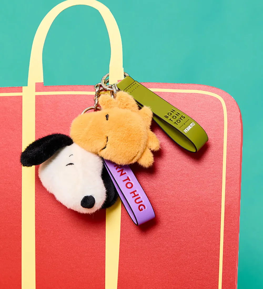 Bon Ton Toys Nøgleringe*Nøglering - 8 cm - Snoopy ECO Fuzzy Cream bag charm