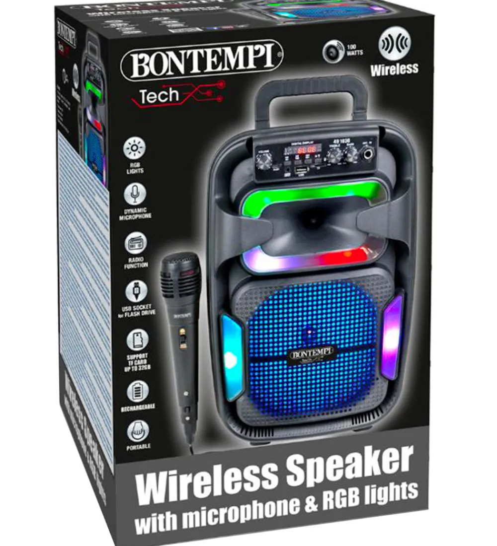 Bontempi Musikinstrumenter|Højtalere*Højtaler m. Mikrofon/Lys - 38 cm - Trådløs