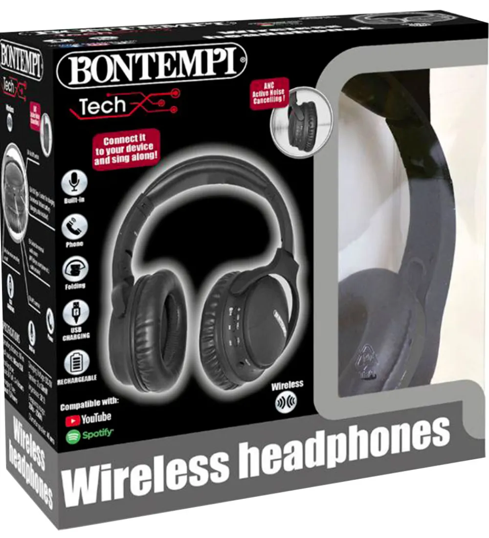 Høretelefoner-Bontempi Høretelefoner - Trådløs - Sort