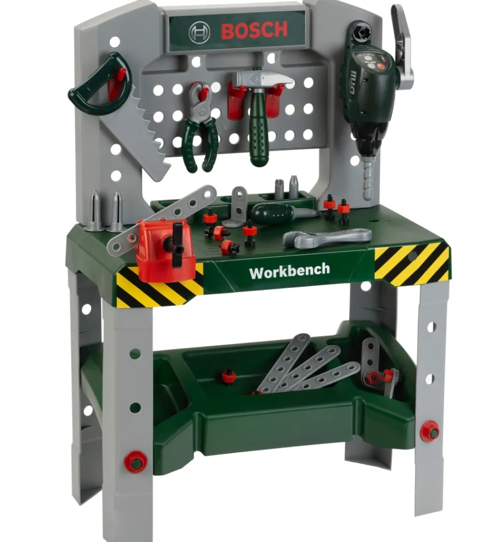 Bosch Mini Legeværktøj*Arbejdsbænk - Legetøj - 76 cm - Mørkegrøn/Sølv